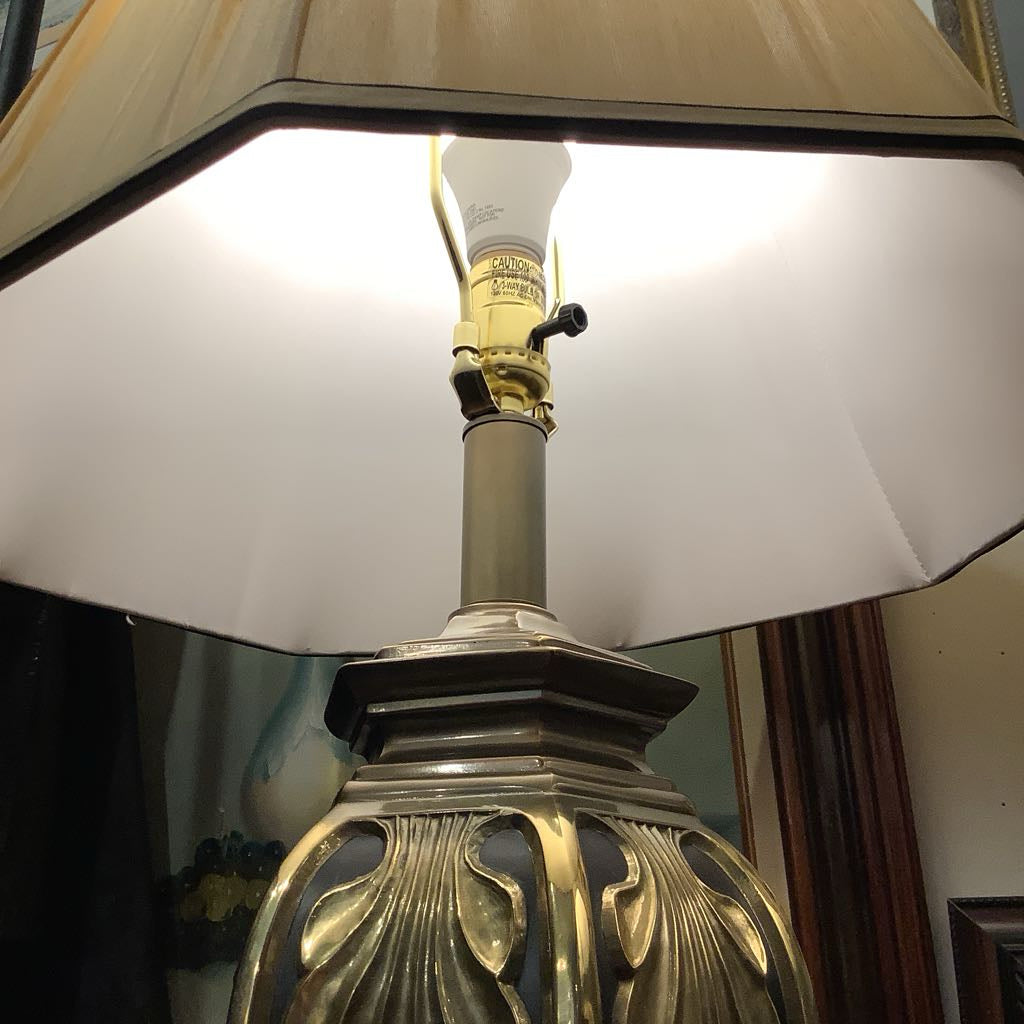 Vintage Enamel and Gold Medal Embellished Lamps