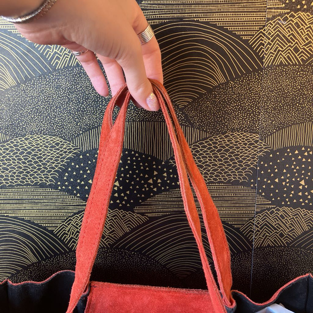 Vintage Zara Red Suede Fringe Bag