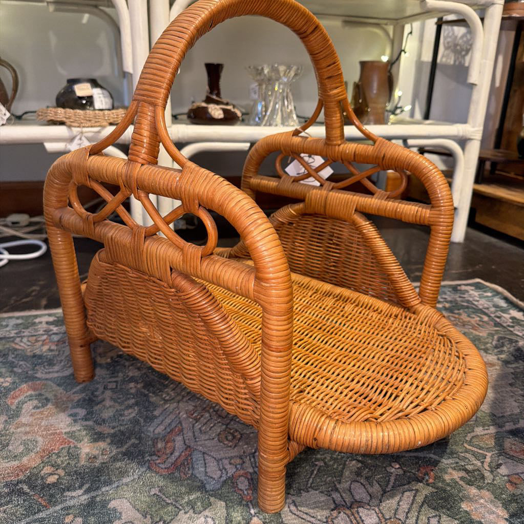 Vintage Woven Magazine Rack