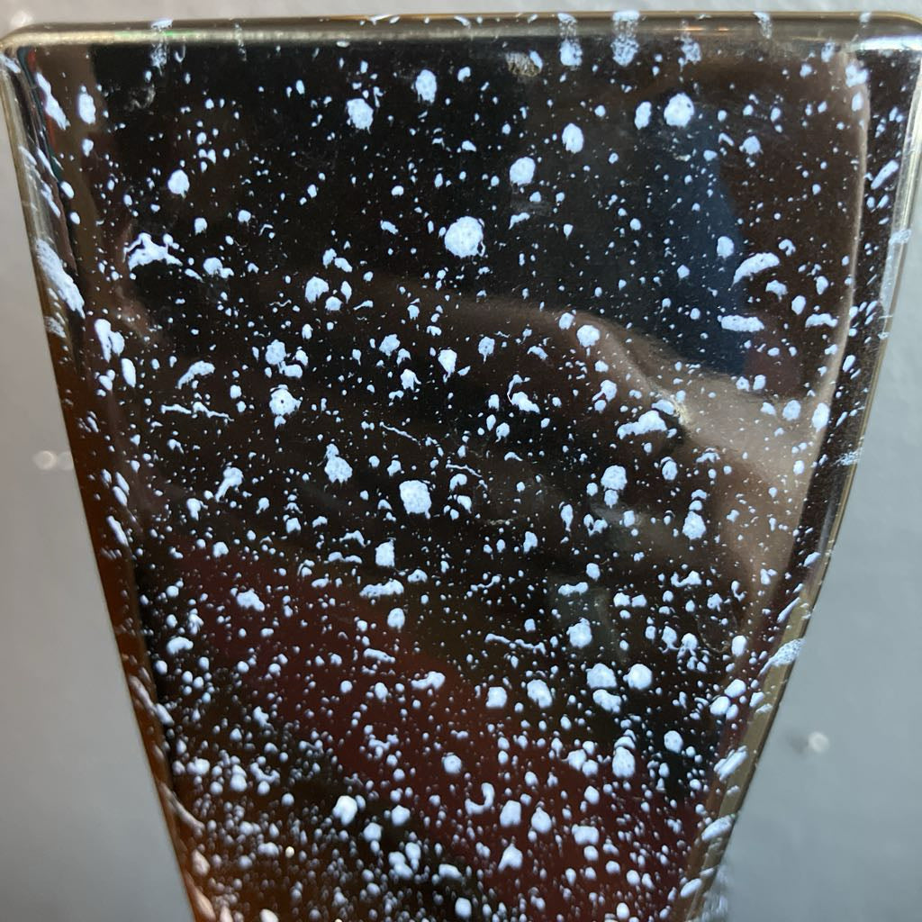 Mid Century Black Speckled Wavy Vase