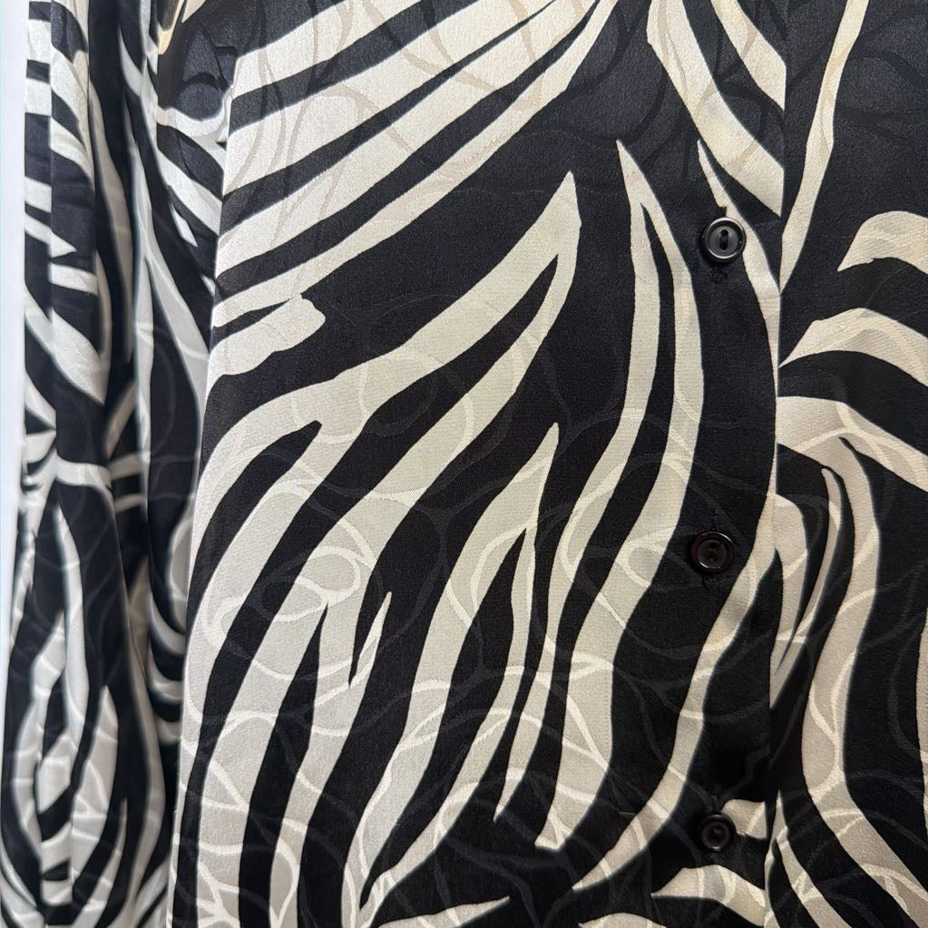 70s 80s Zebra Stripe Blouse