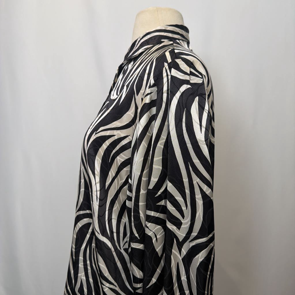 70s 80s Zebra Stripe Blouse