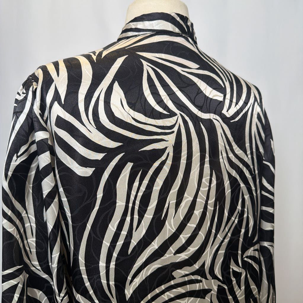 70s 80s Zebra Stripe Blouse
