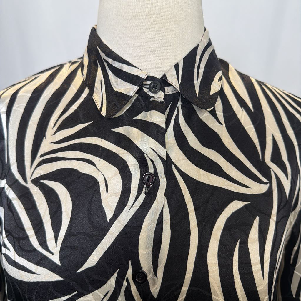 70s 80s Zebra Stripe Blouse