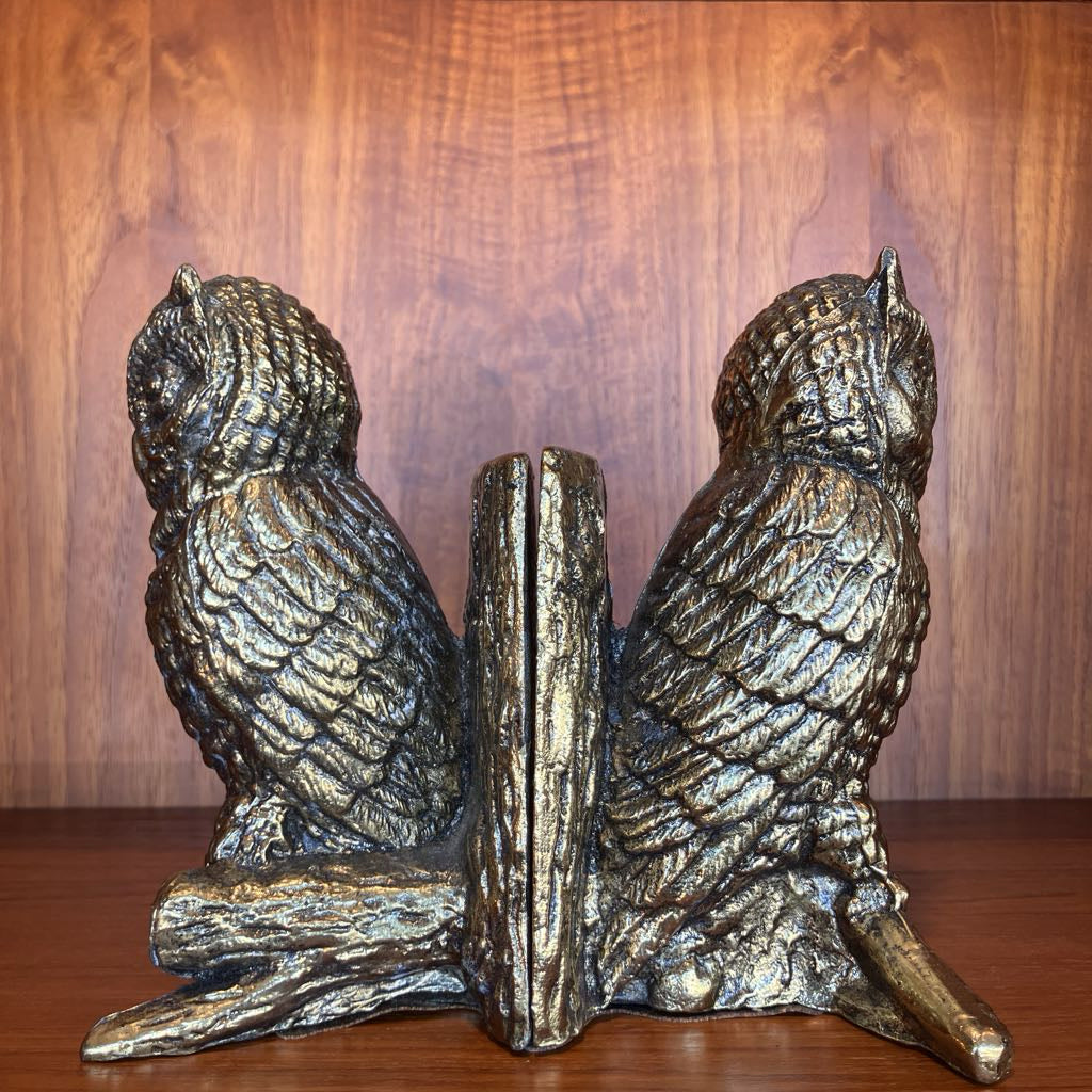 Vintage Metal Owl Bookends