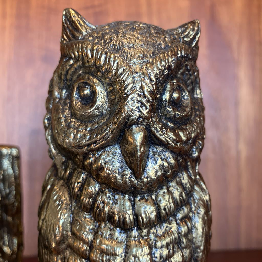 Vintage Metal Owl Bookends