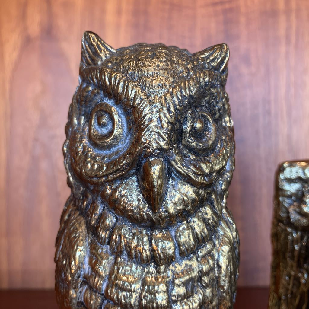 Vintage Metal Owl Bookends