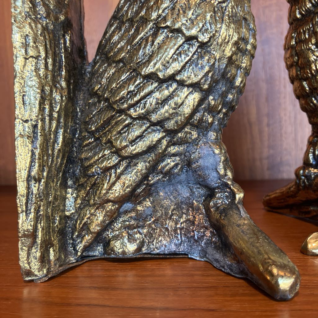 Vintage Metal Owl Bookends