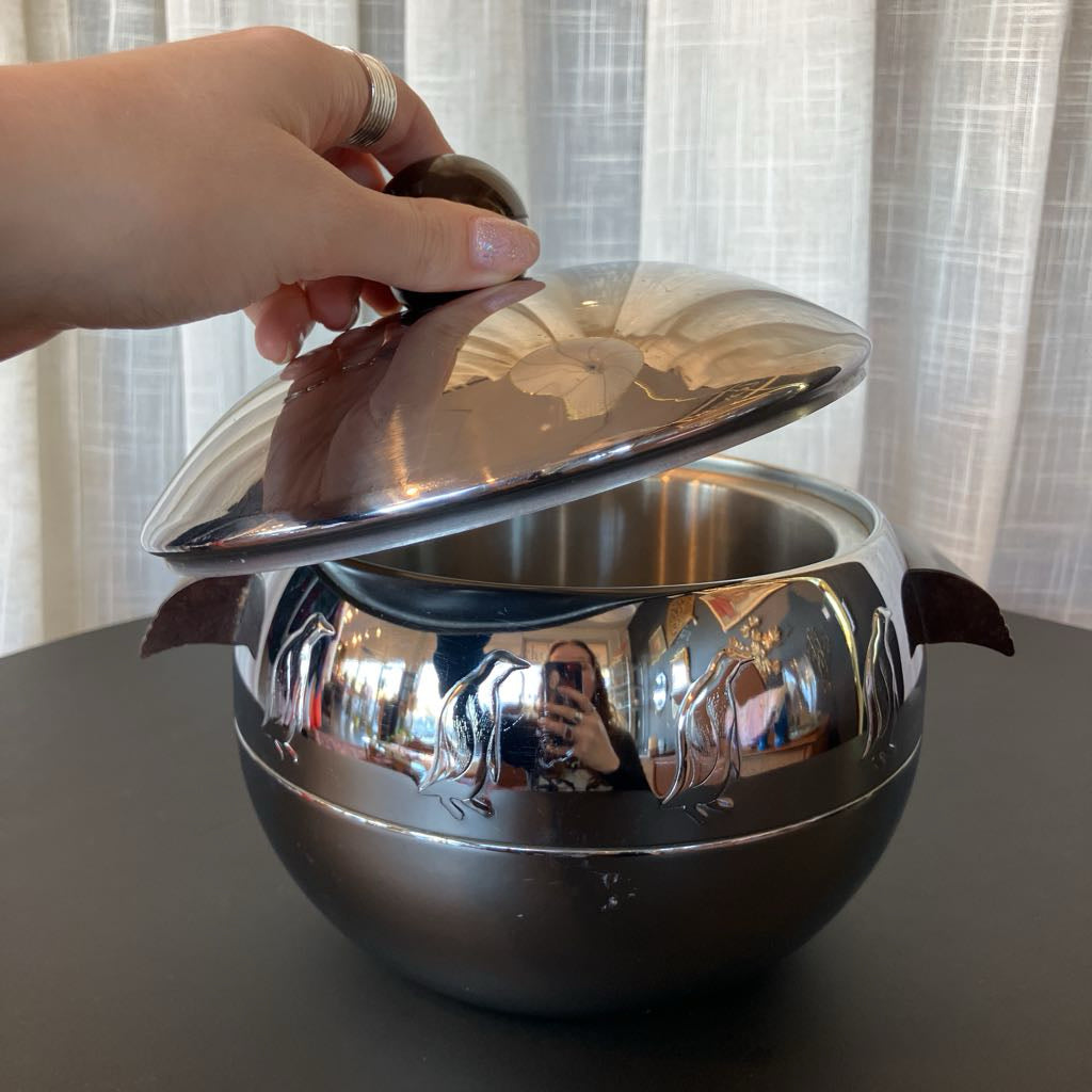 Vintage West Bend "Penguin" Ice Bucket with Bakelite Handles