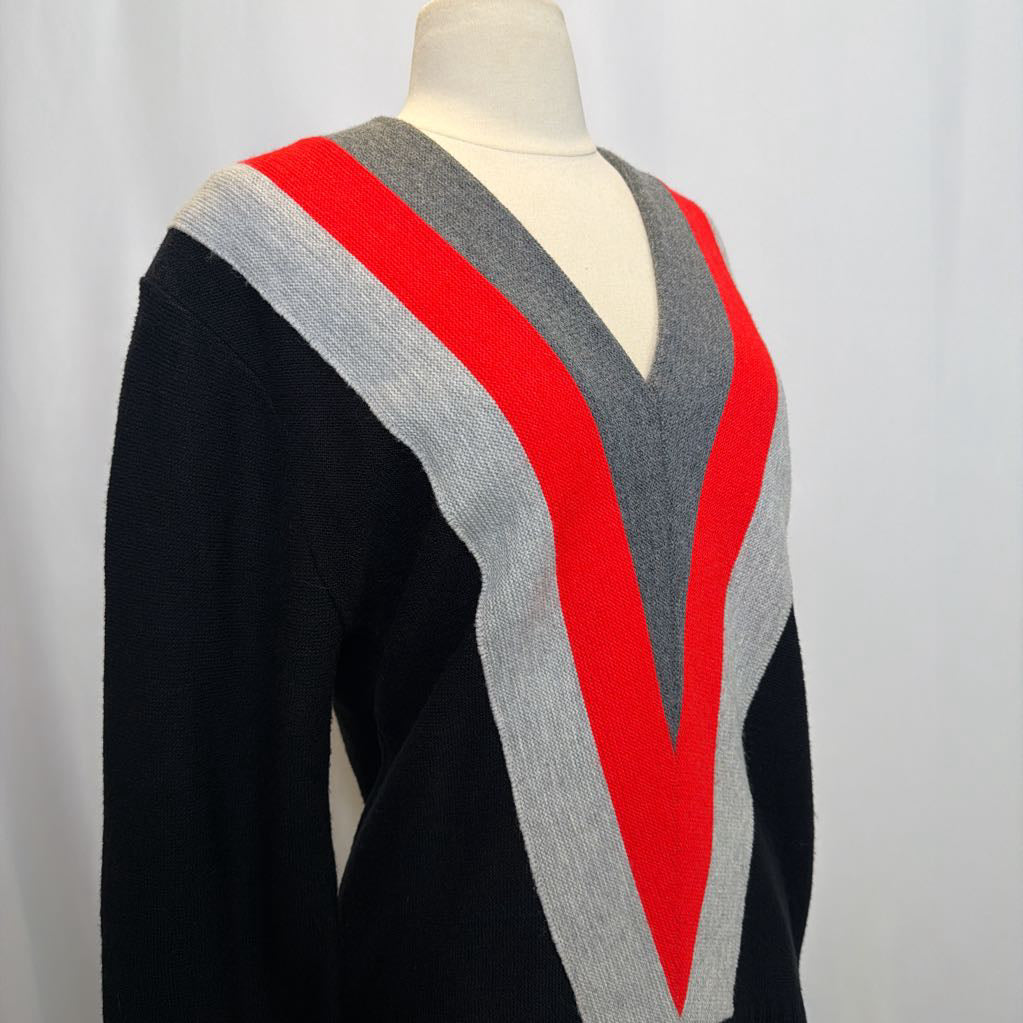1960s Black Chevron Sweater