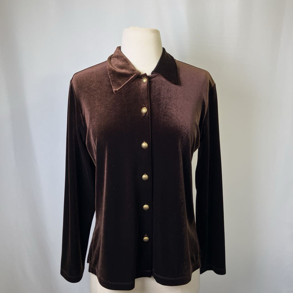 Brown jacket with buttons on a mannequin against a white background