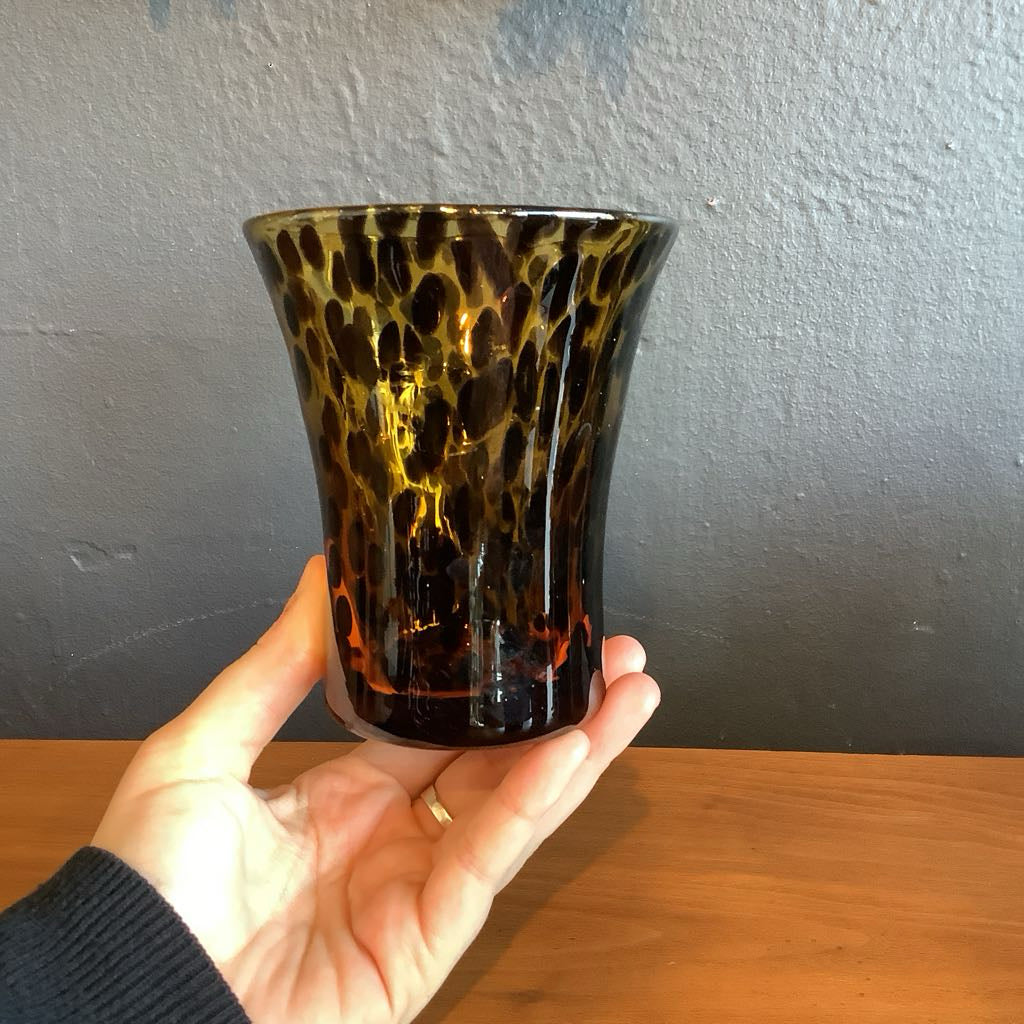 Vintage Handblown Tortoise Shell Motif Glass Set (5)