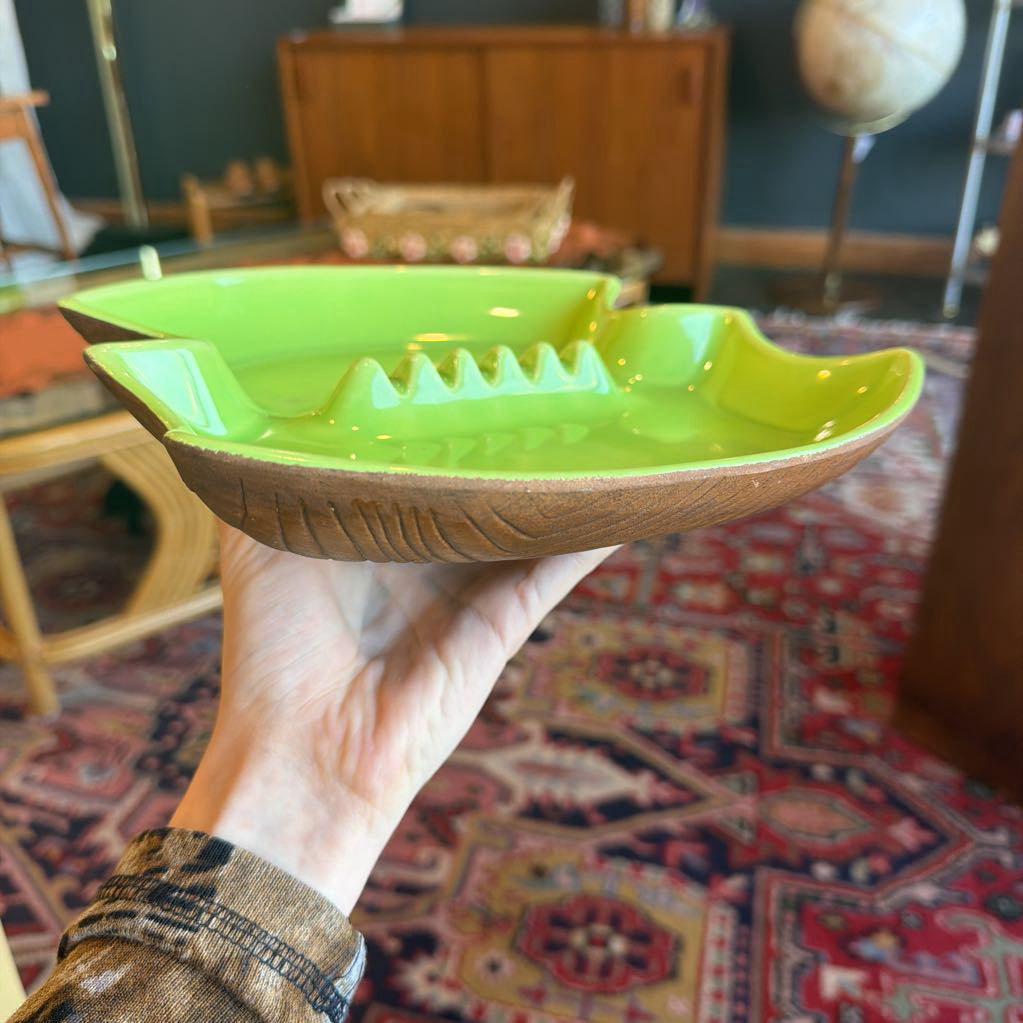 Green Pottery Ashtray