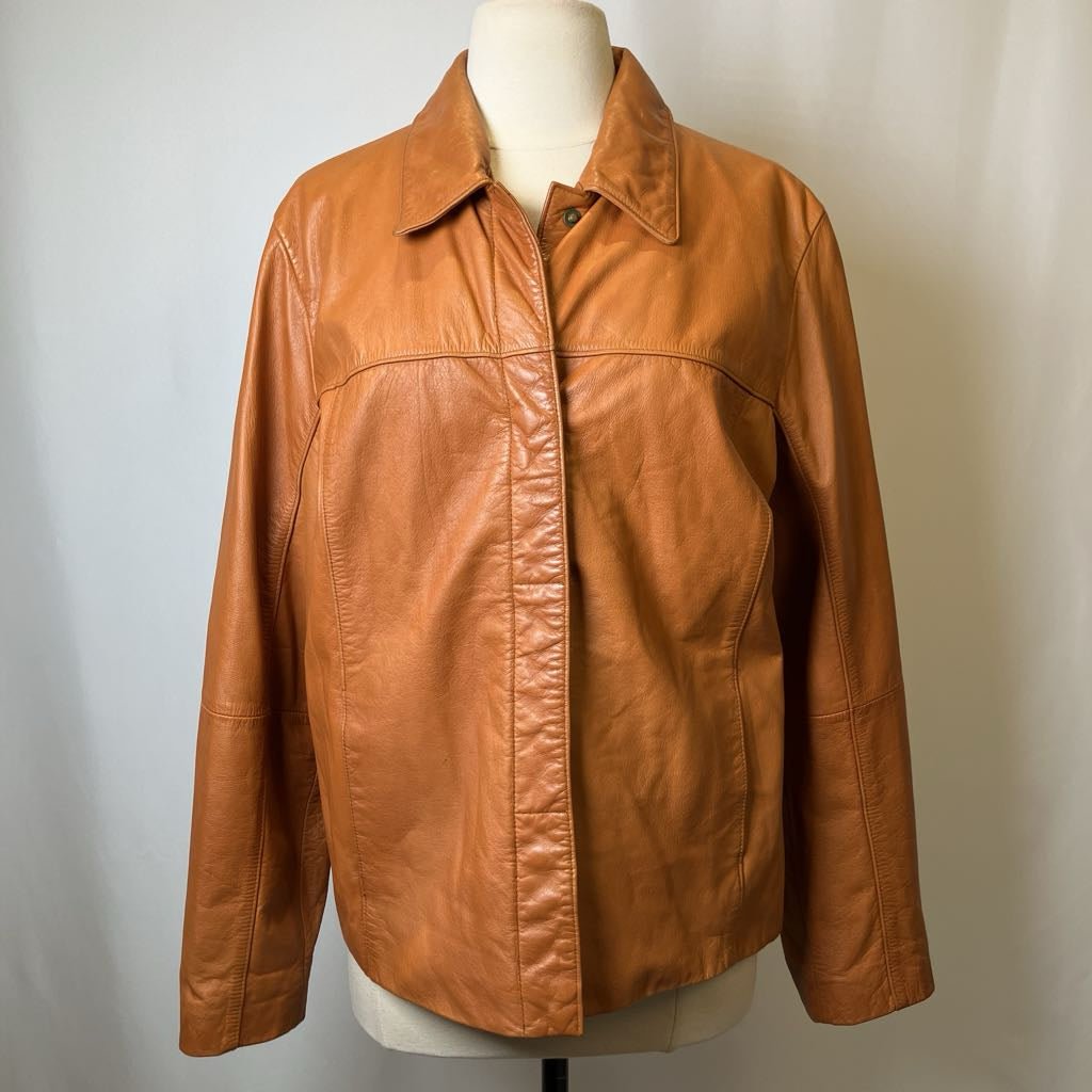 Y2K Tan Leather Jacket