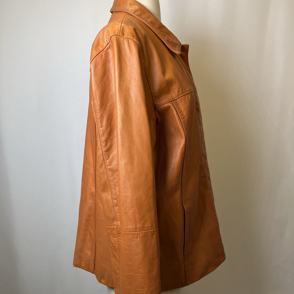 Y2K Tan Leather Jacket
