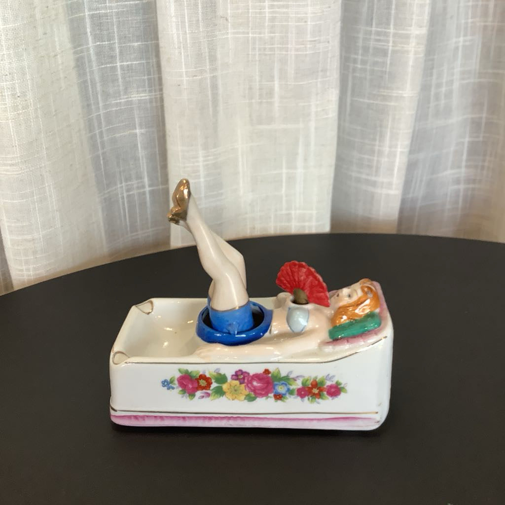 Vintage "Naughty Nodder" Ceramic Ashtray