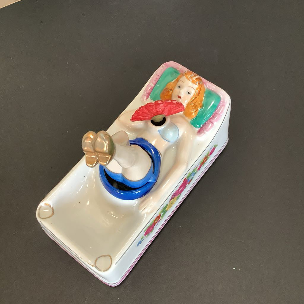 Vintage "Naughty Nodder" Ceramic Ashtray