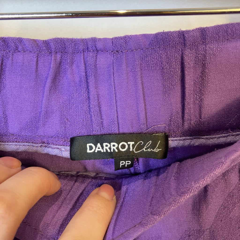 80s Darrot Club 2 Piece Purple Top and Bottom with Diamond Button