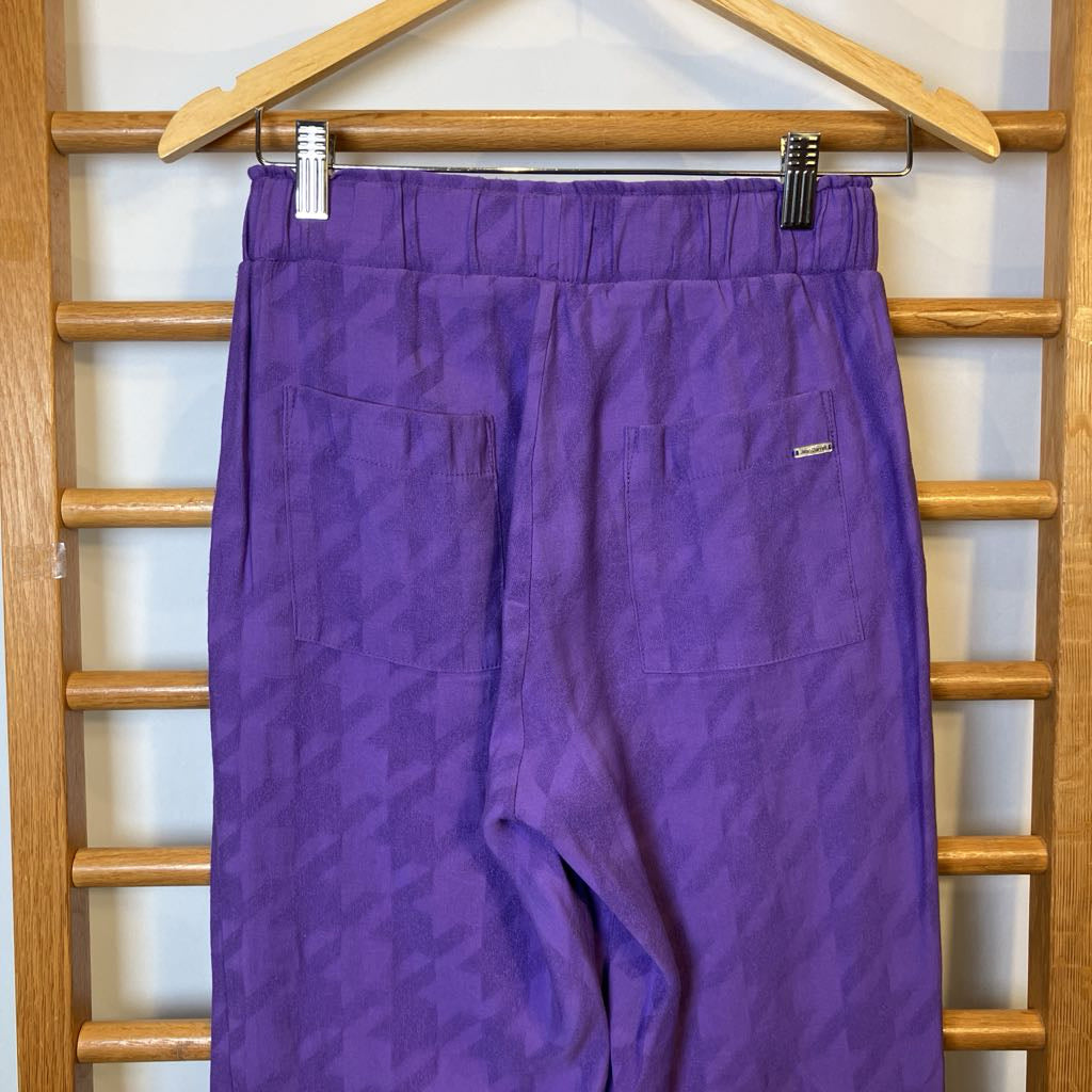 80s Darrot Club 2 Piece Purple Top and Bottom with Diamond Button