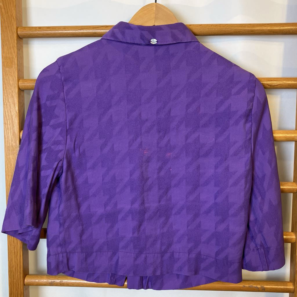 80s Darrot Club 2 Piece Purple Top and Bottom with Diamond Button