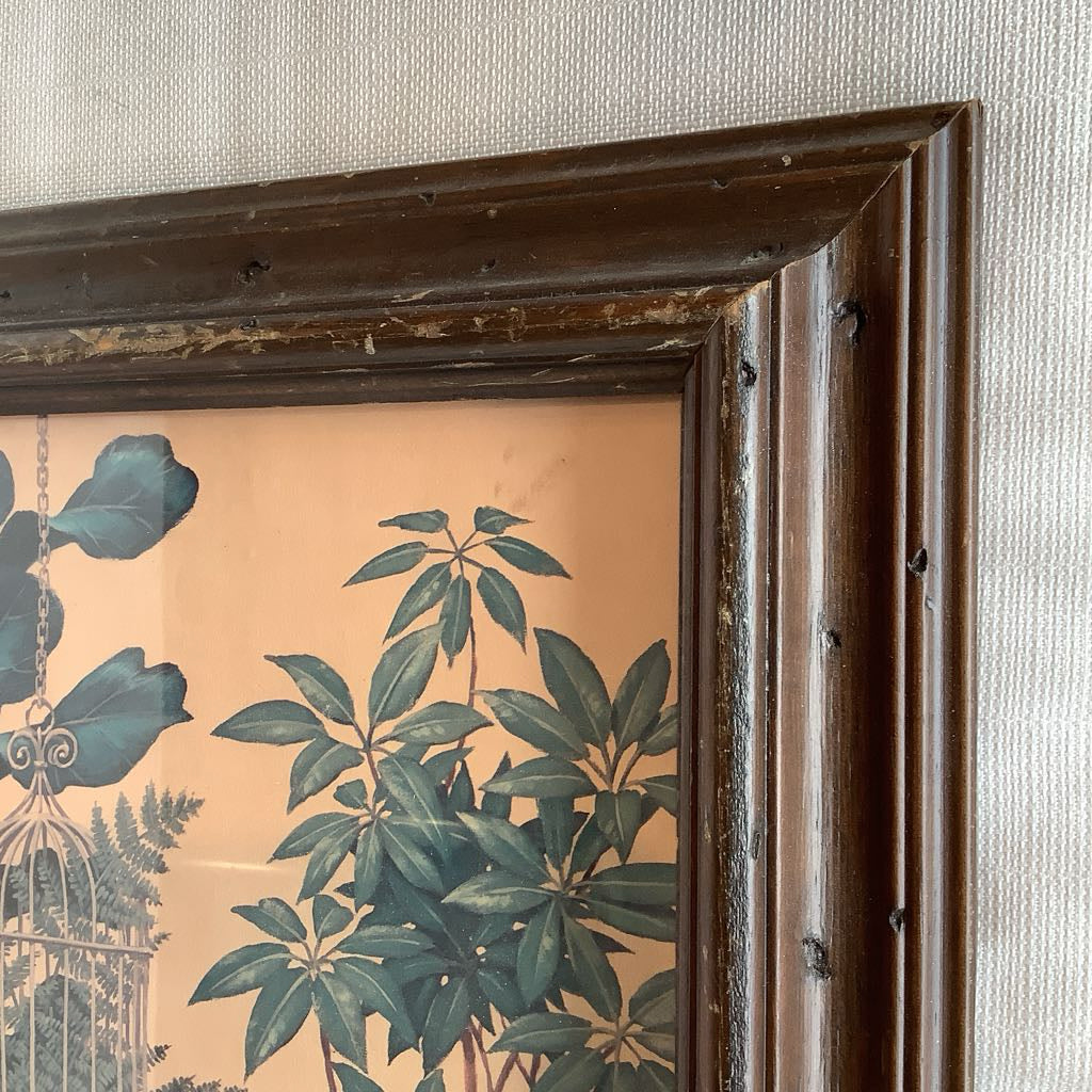 Vintage Ferns & Flowers Wall Art (2) Signed "Siran"