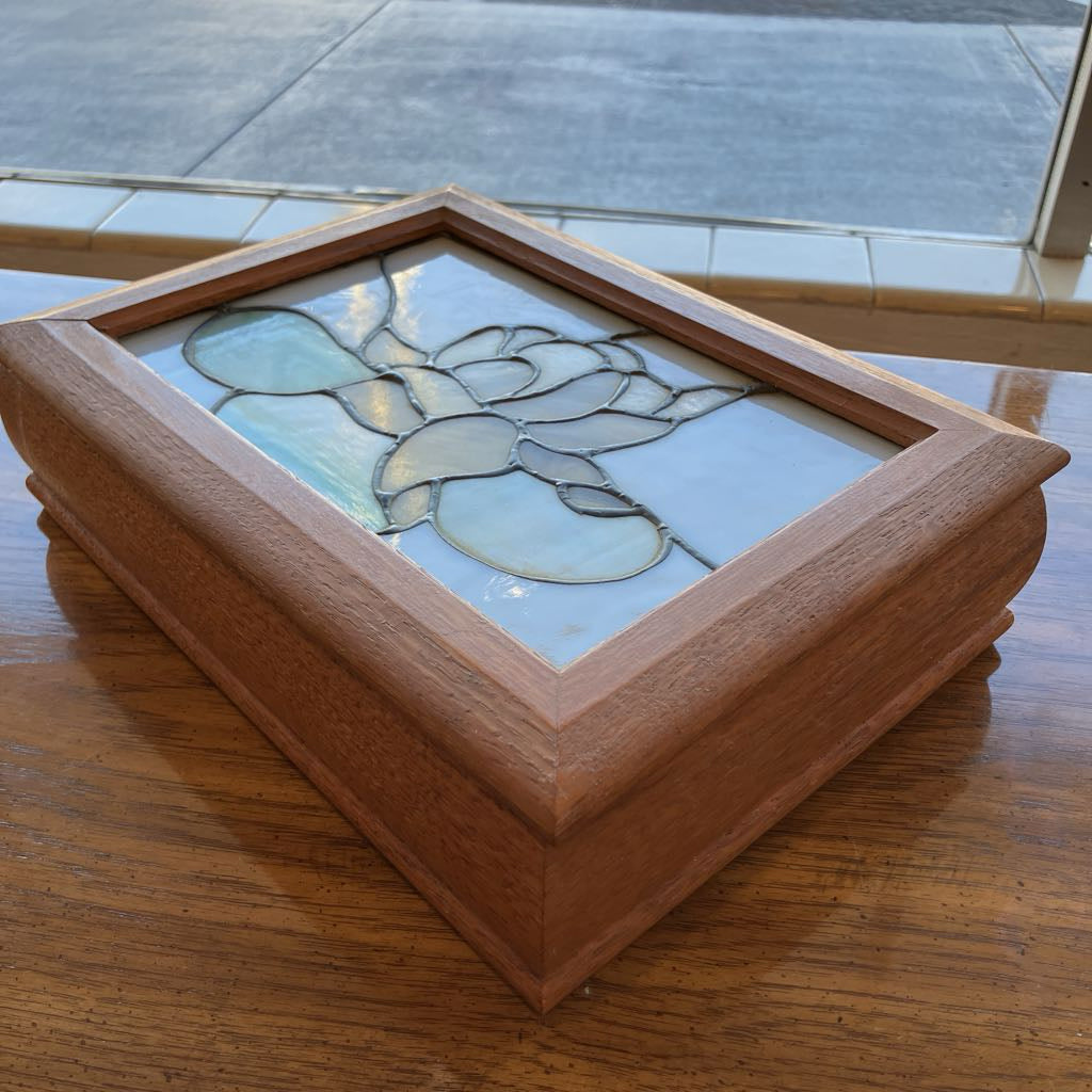 1980s Stained Glass Jewelry Box