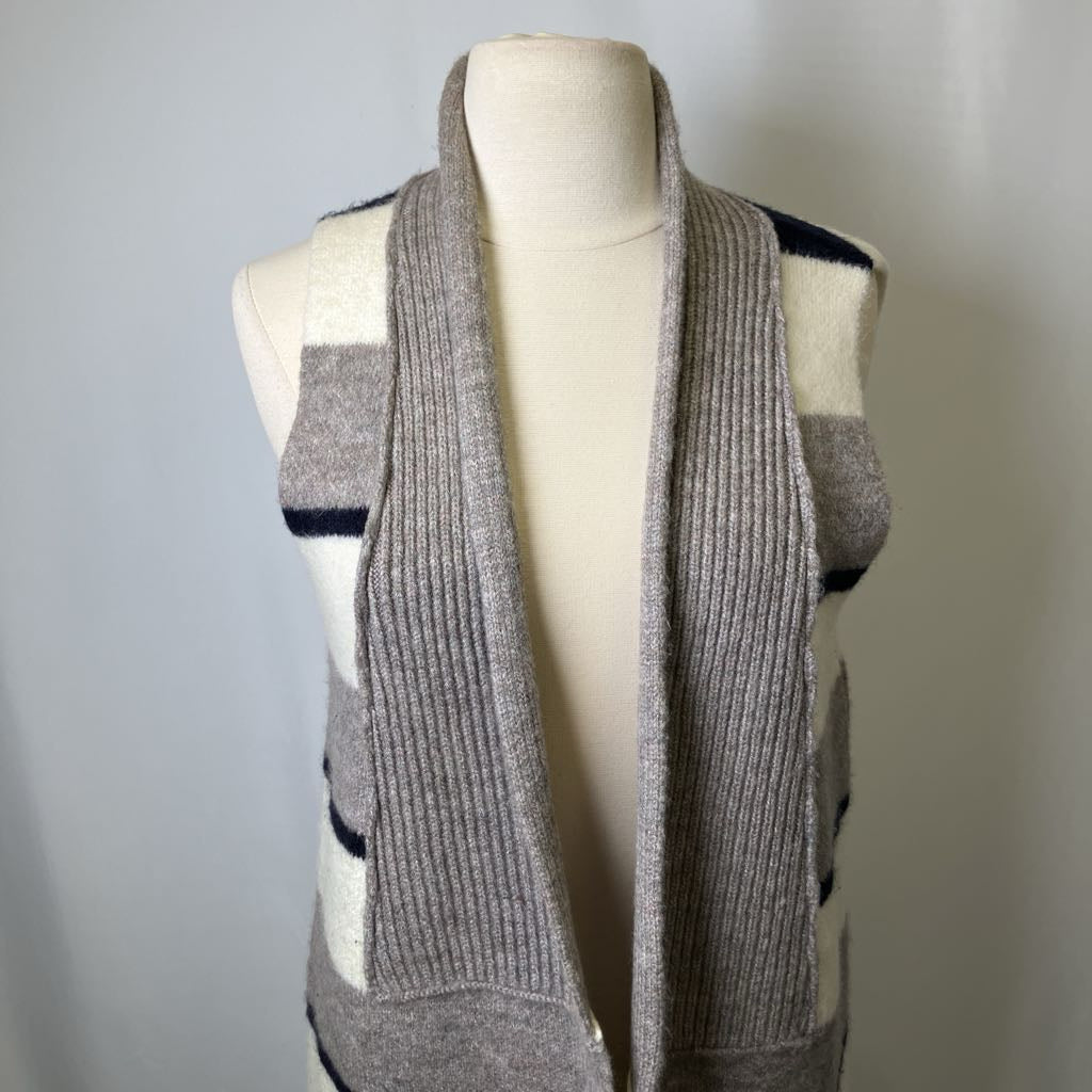 Anthro Vest Knit Gray, White and Black