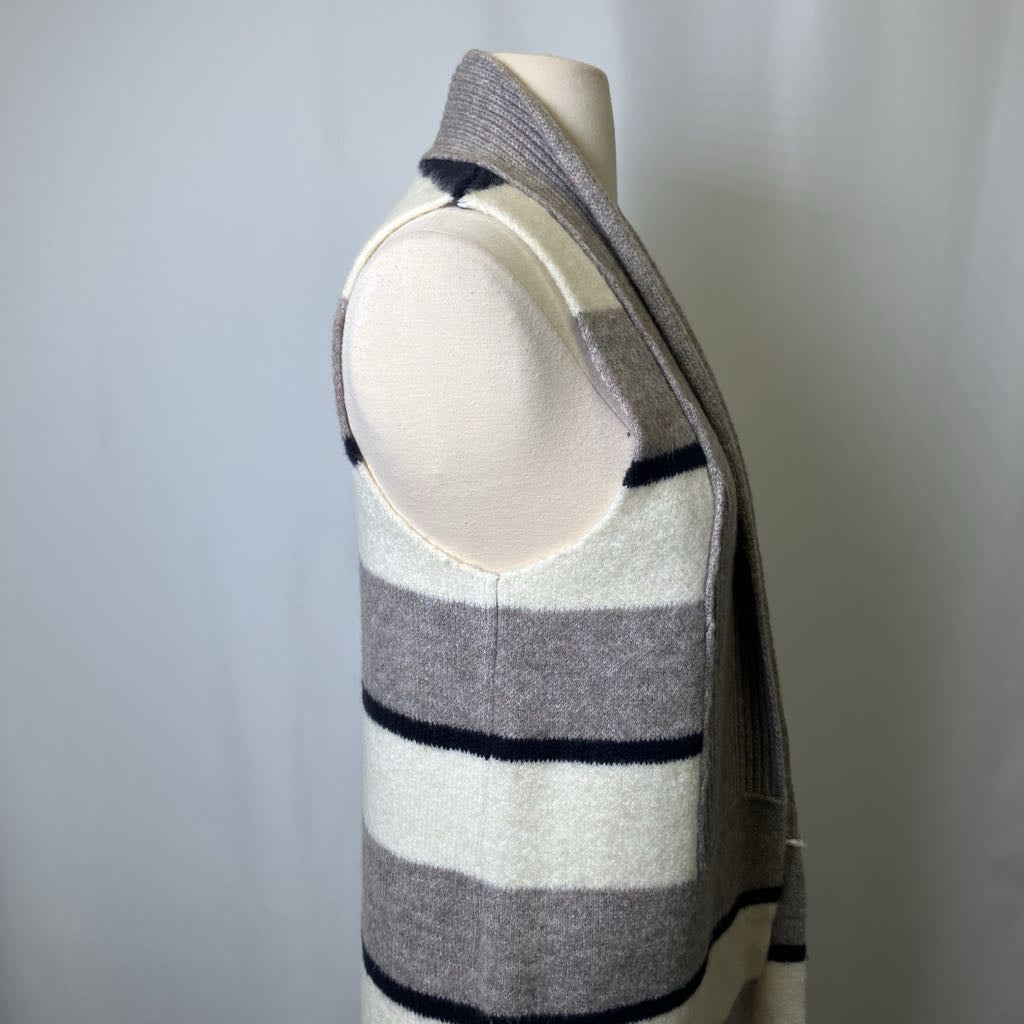 Anthro Vest Knit Gray, White and Black