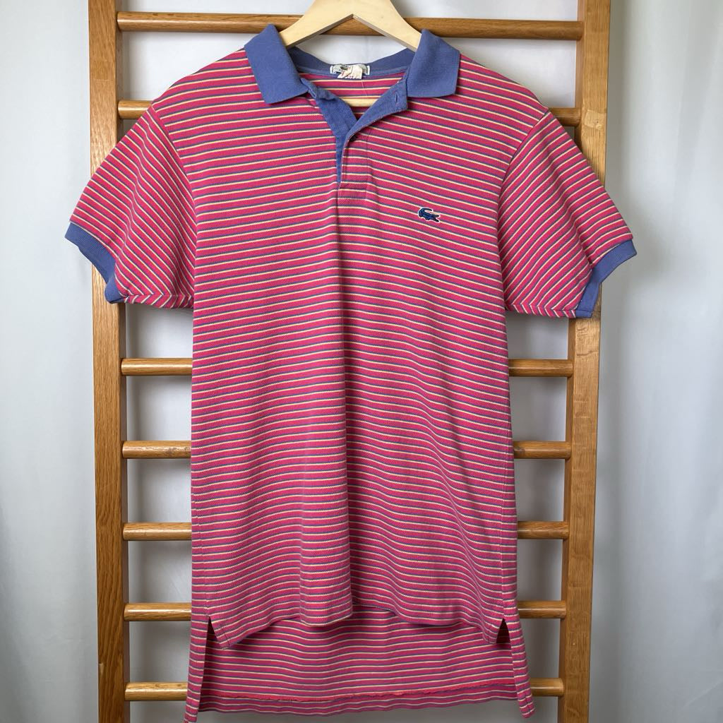 1980s Izod Lacoste Striped Polo Shirt, as is
