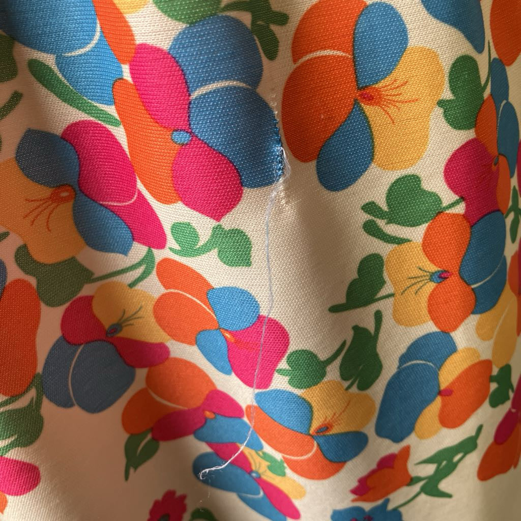 Close-up of colorful butterfly pattern on fabric