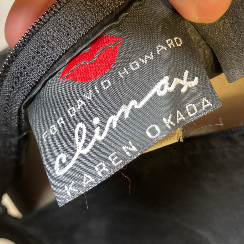 1980s Karen Okada for David Howard Leather & Suede Dress