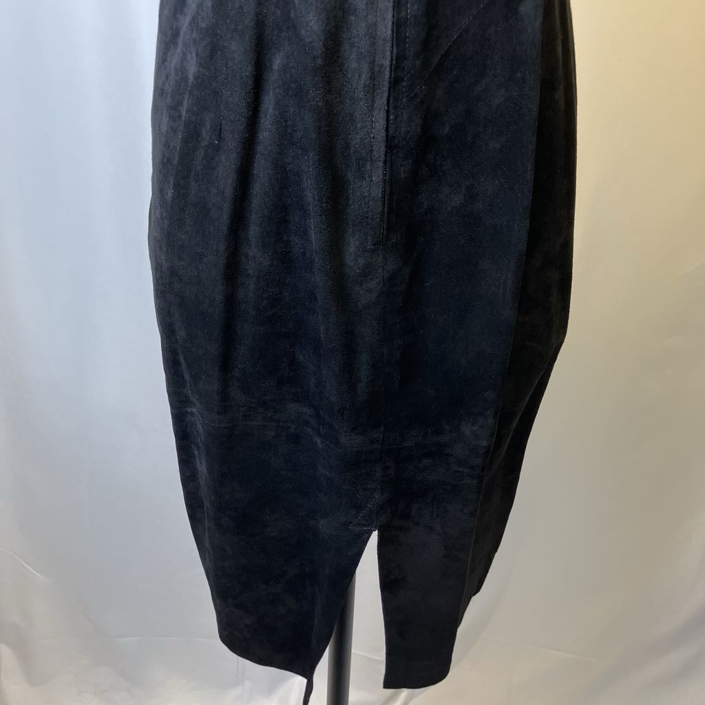 1980s Karen Okada for David Howard Leather & Suede Dress