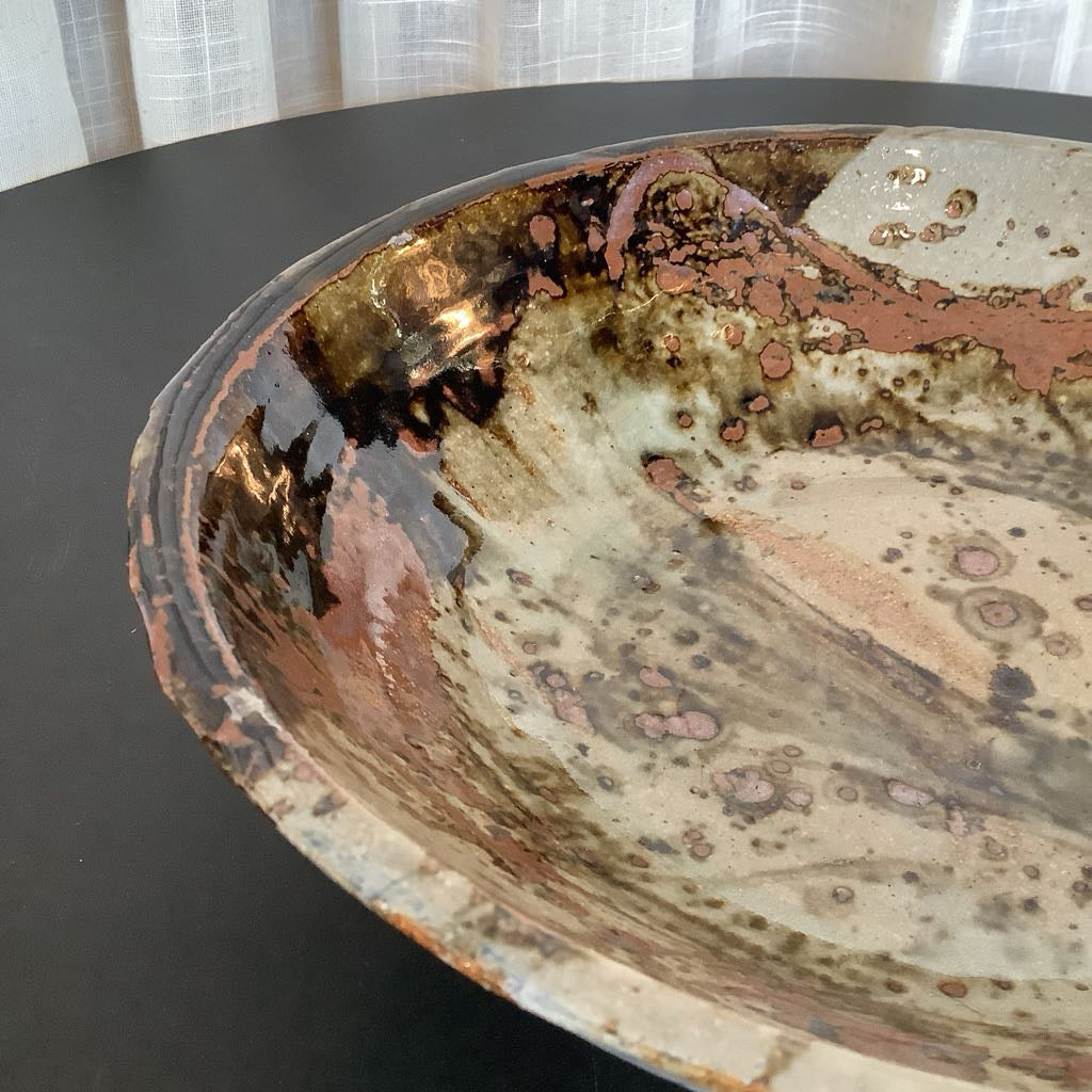 up close shot of abstract glaze design 