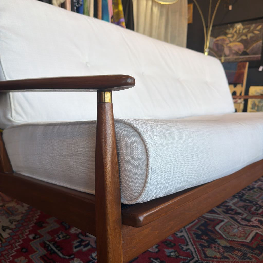 Mid Century Walnut Sofa/Daybed