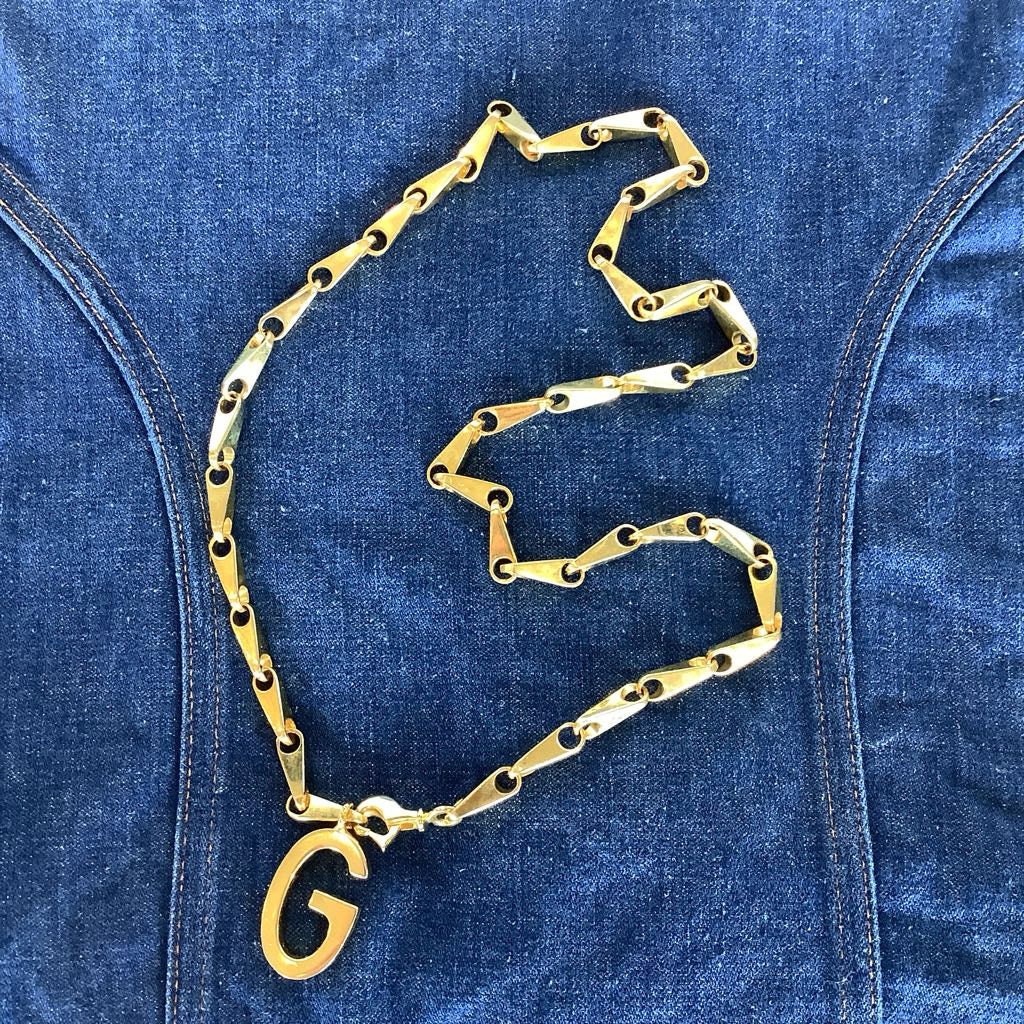 Rare 1970s Vintage Gucci Gold Chain Belt
