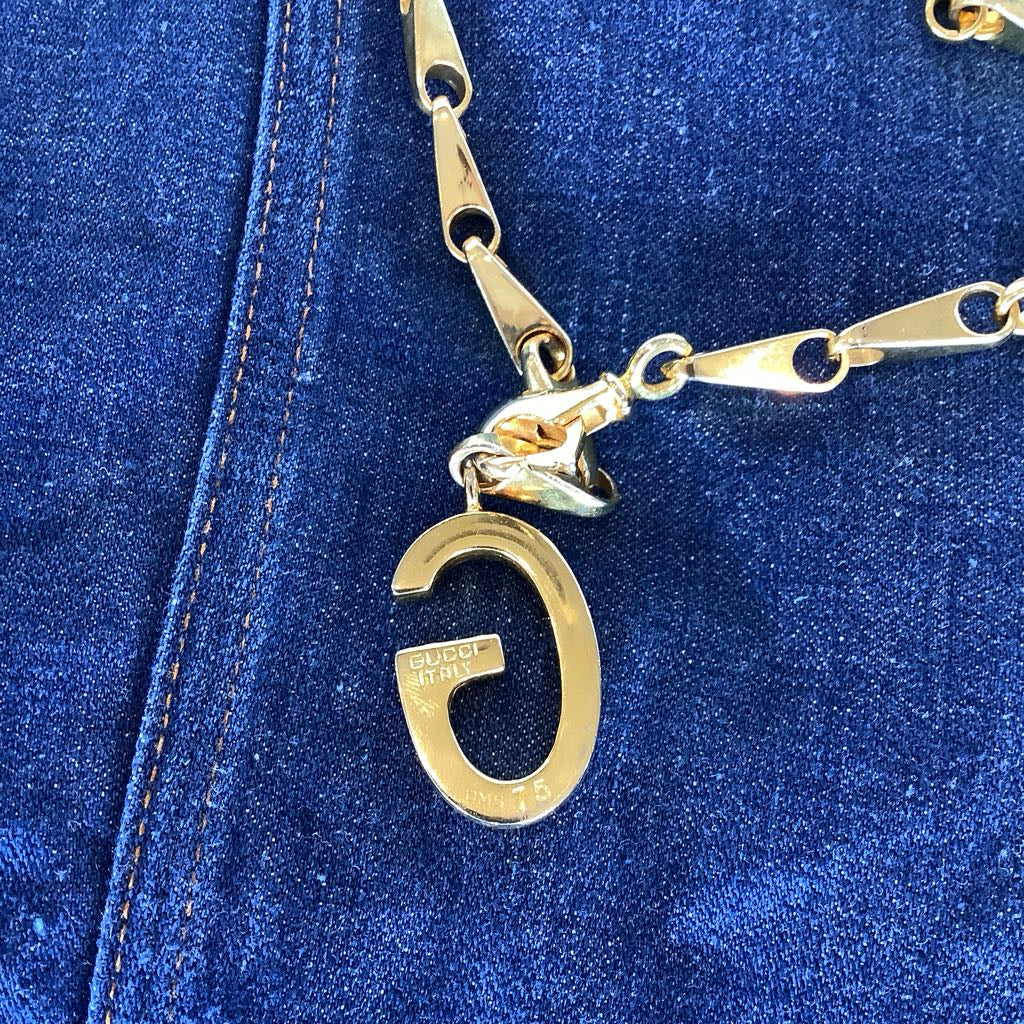 Rare 1970s Vintage Gucci Gold Chain Belt