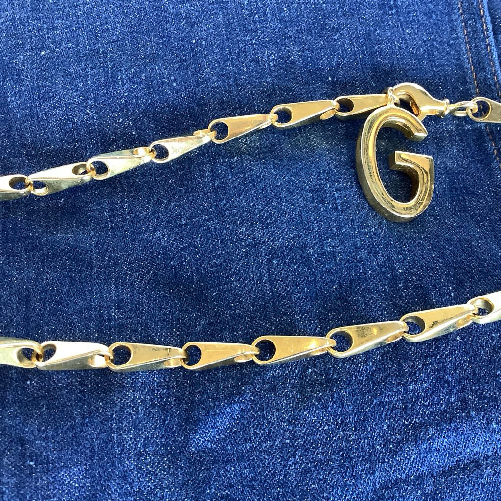 Rare 1970s Vintage Gucci Gold Chain Belt