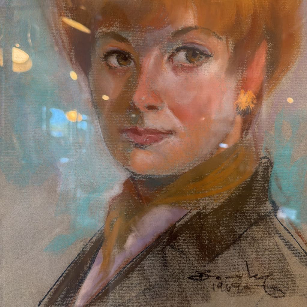 1969 Pastel Portrait of Mary Pyche (Lake Helen, FL Artist)