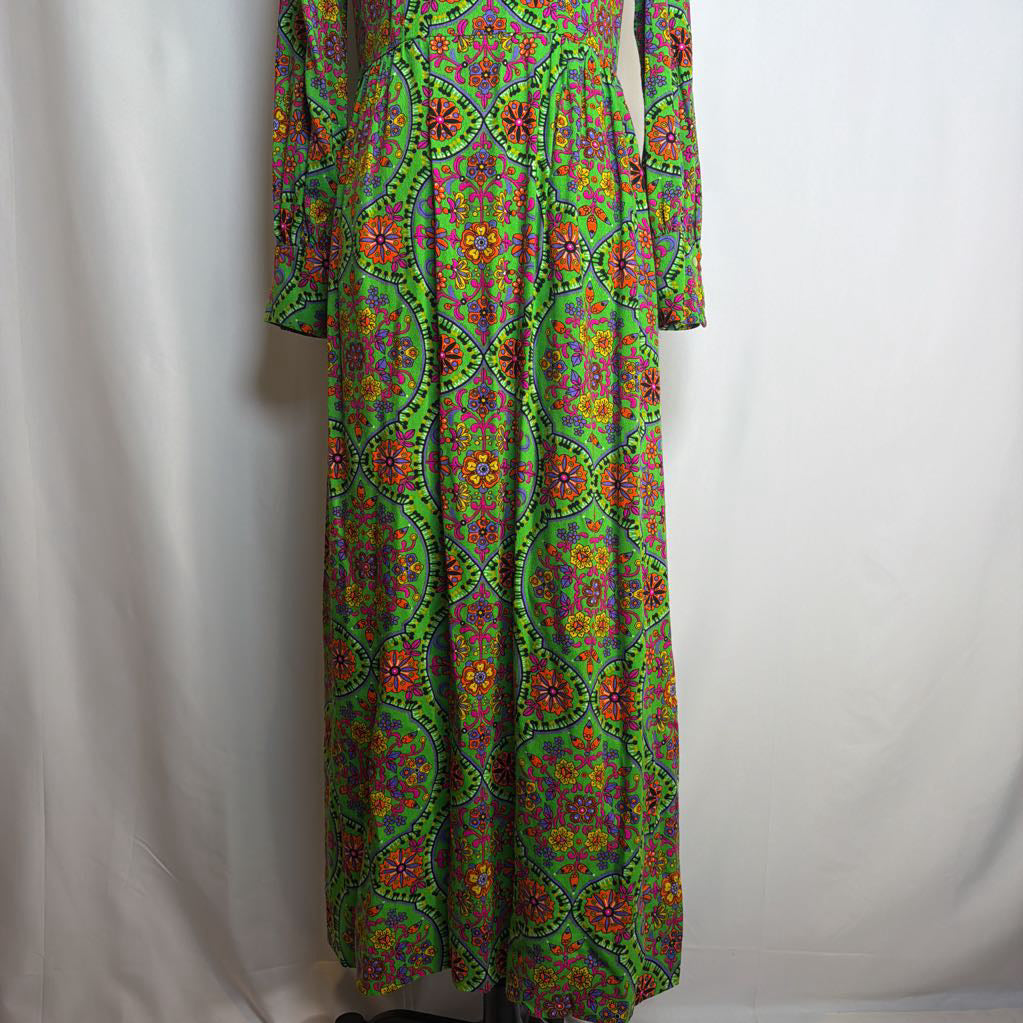 Colorful patterned dress on a white background