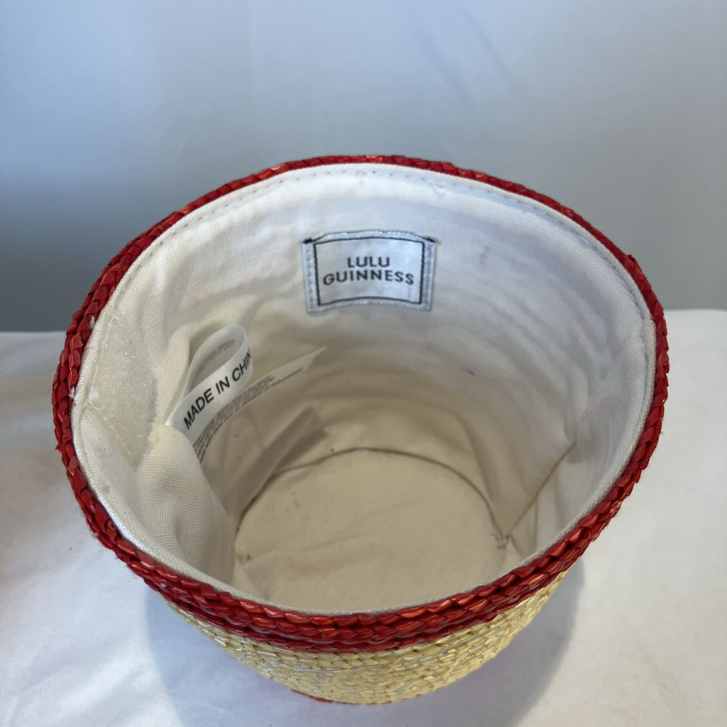 Vintage Lulu Guinness Bowl of Fruit Strawberry Straw Handbag