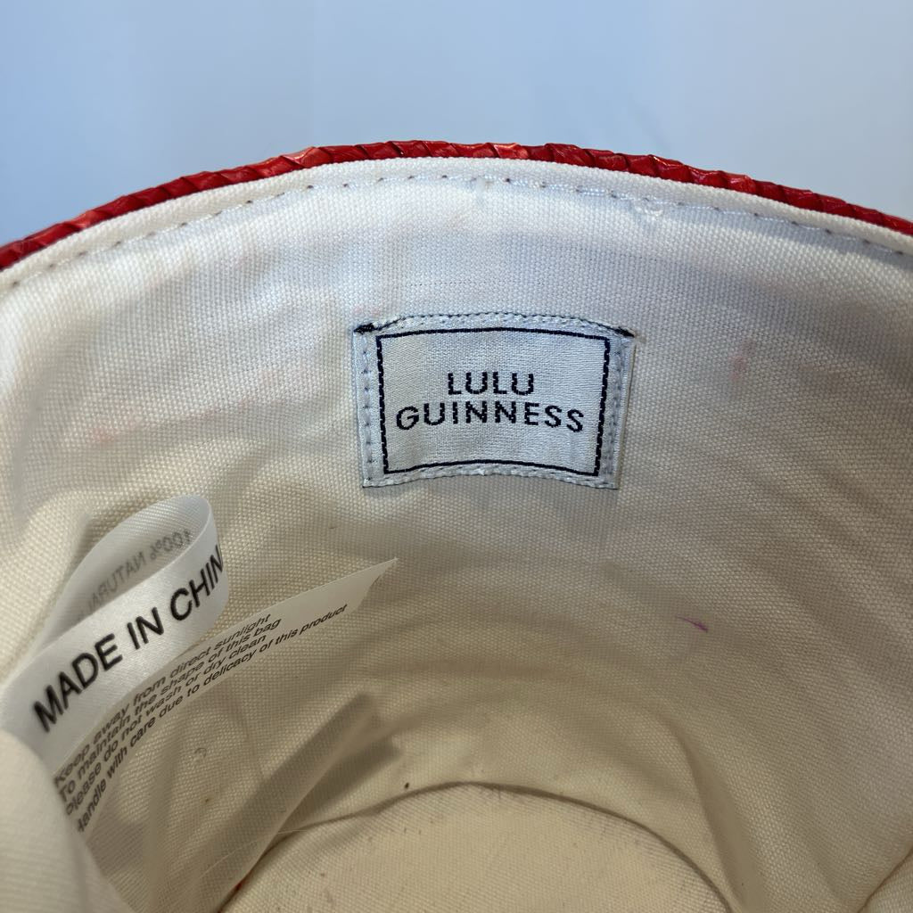 Vintage Lulu Guinness Bowl of Fruit Strawberry Straw Handbag