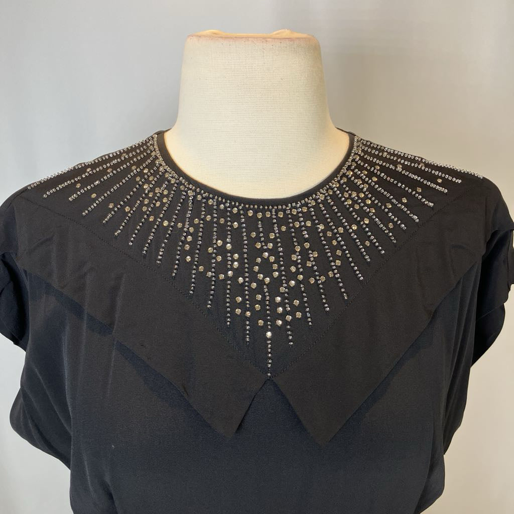1940s DuBarry Beaded Black Maxi Evening