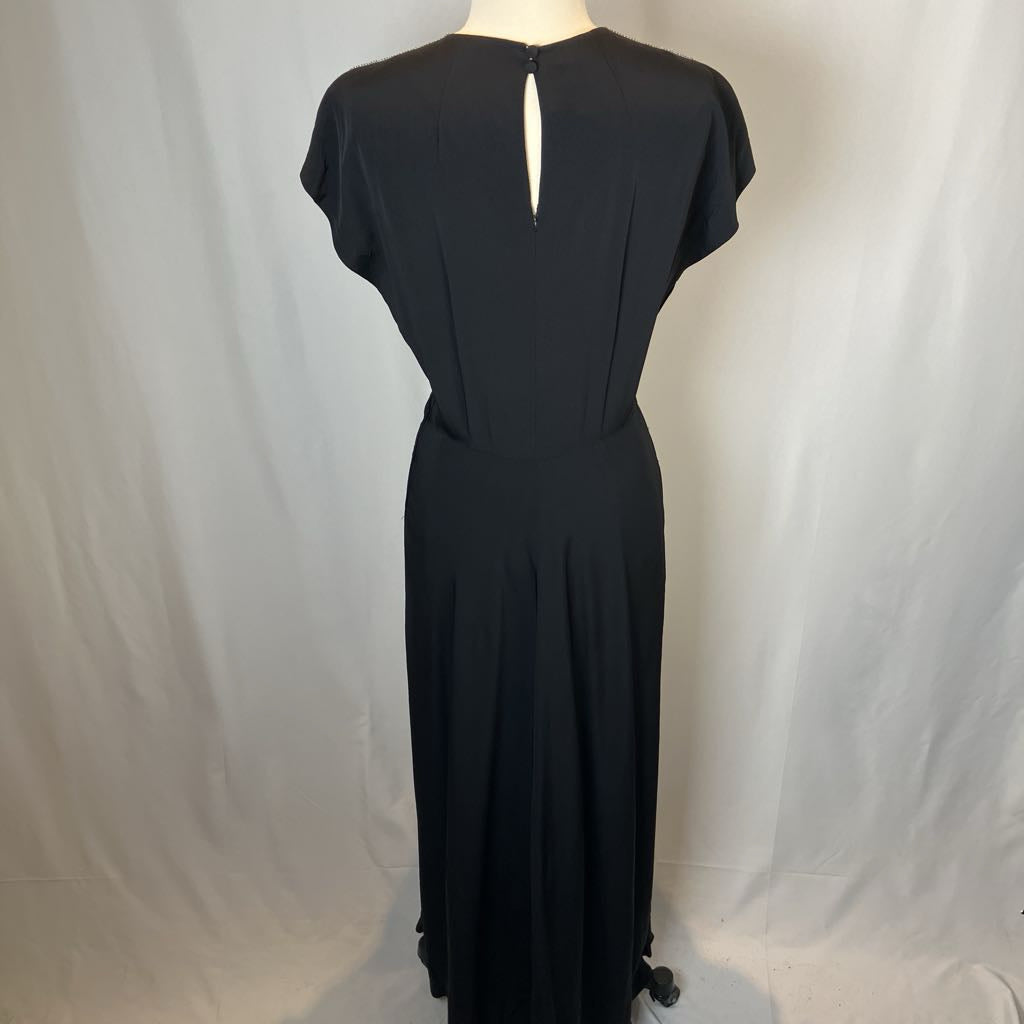 1940s DuBarry Beaded Black Maxi Evening