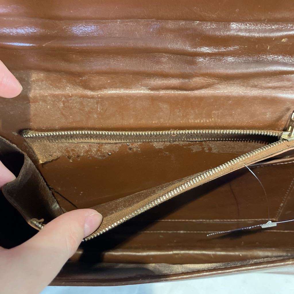 1950s Cognac Horn Back Alligator Skin Clutch