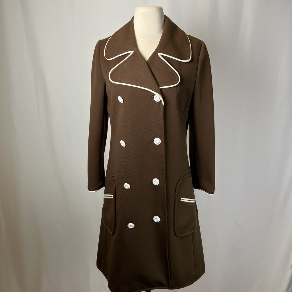 Butte Knit Brown Polyester 60s Vintage Coat
