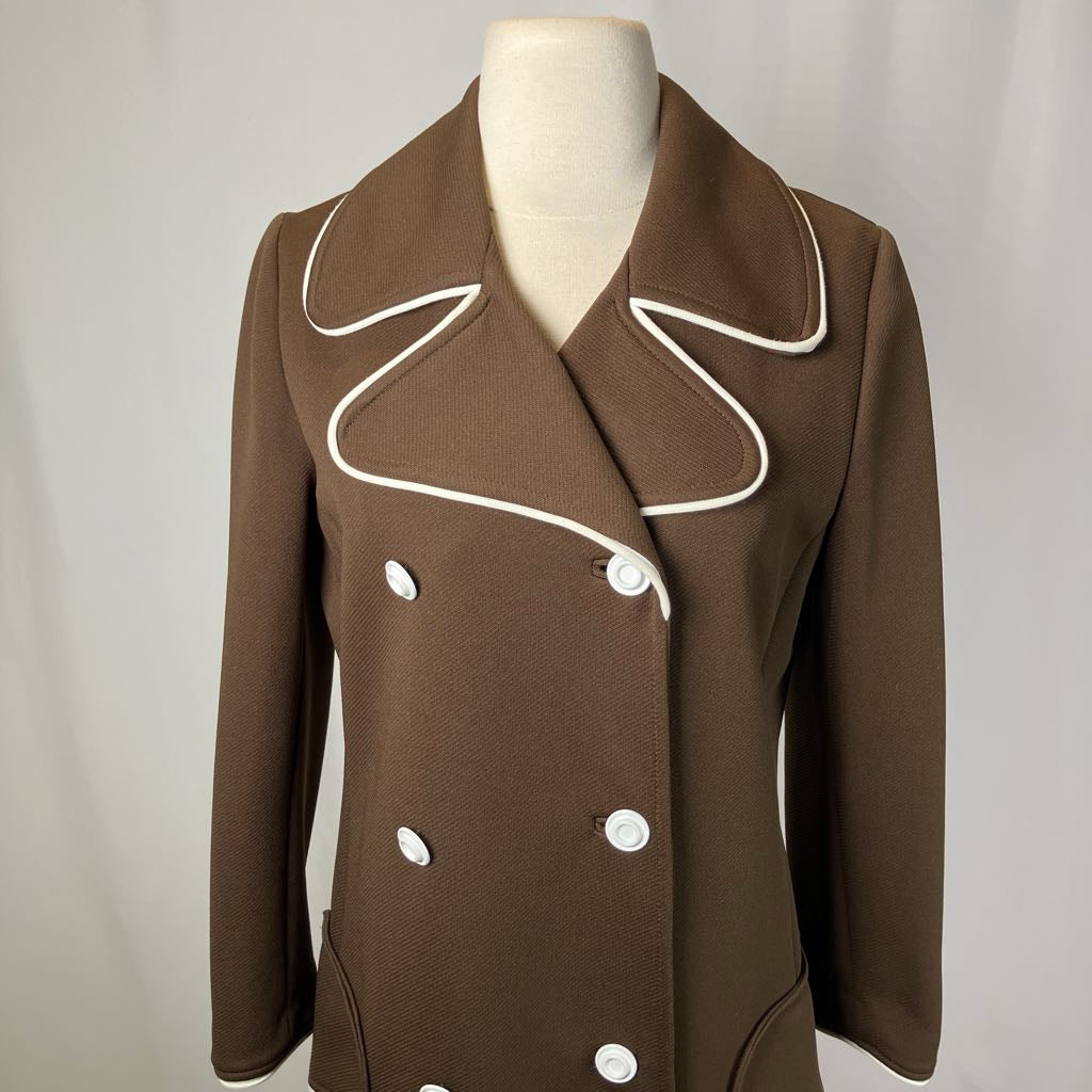 Butte Knit Brown Polyester 60s Vintage Coat