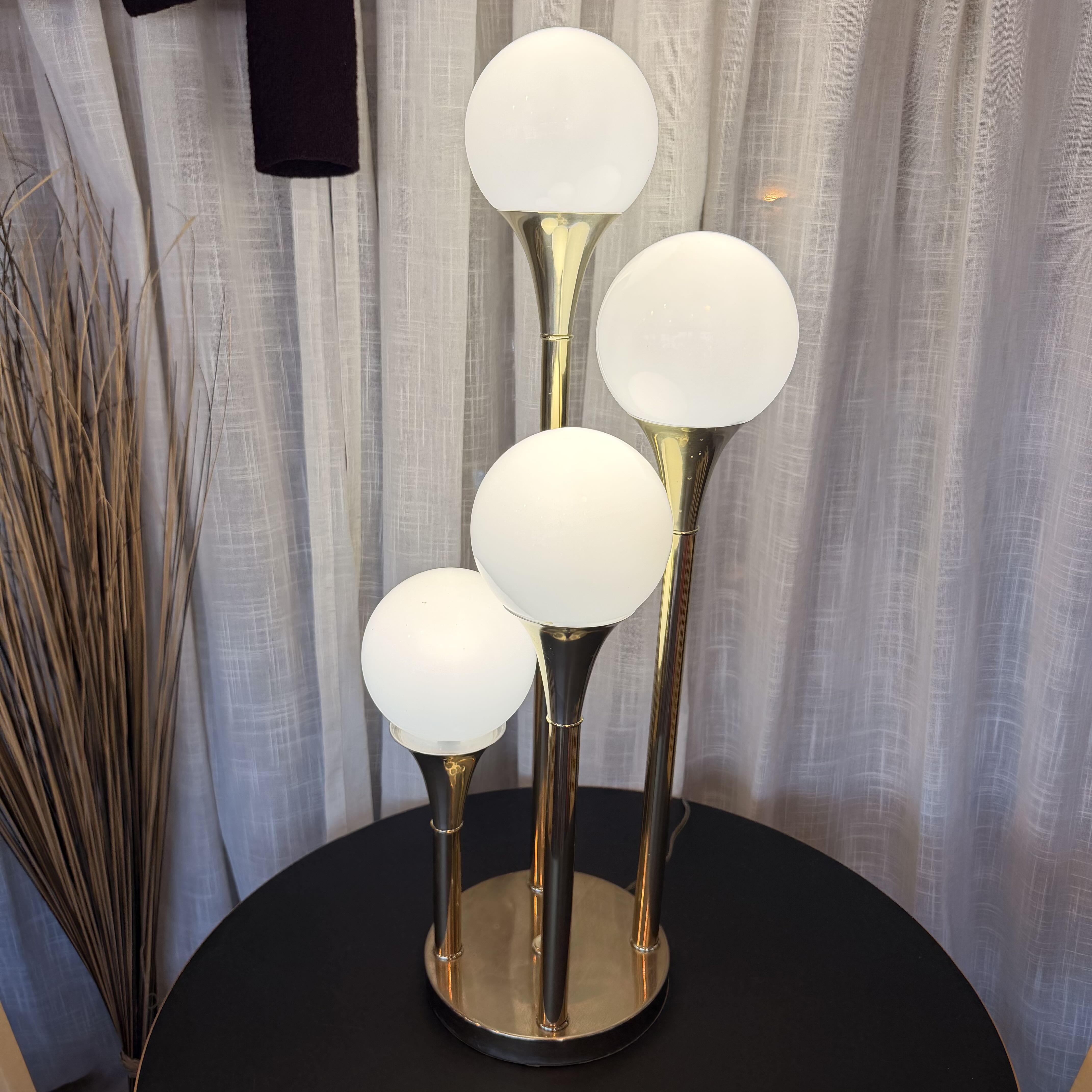 Mid Century Space Age 4 Glass Globe Table Lamp