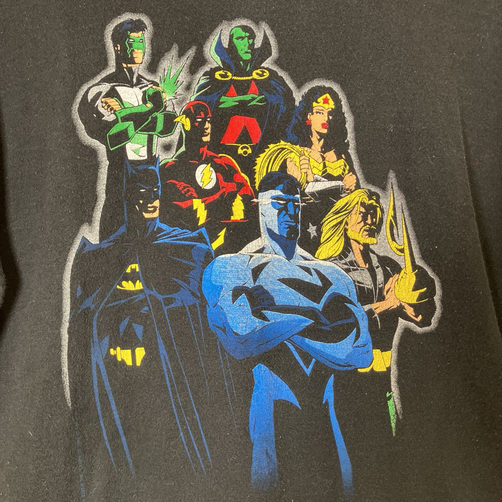 Illustration of superhero characters on a black background