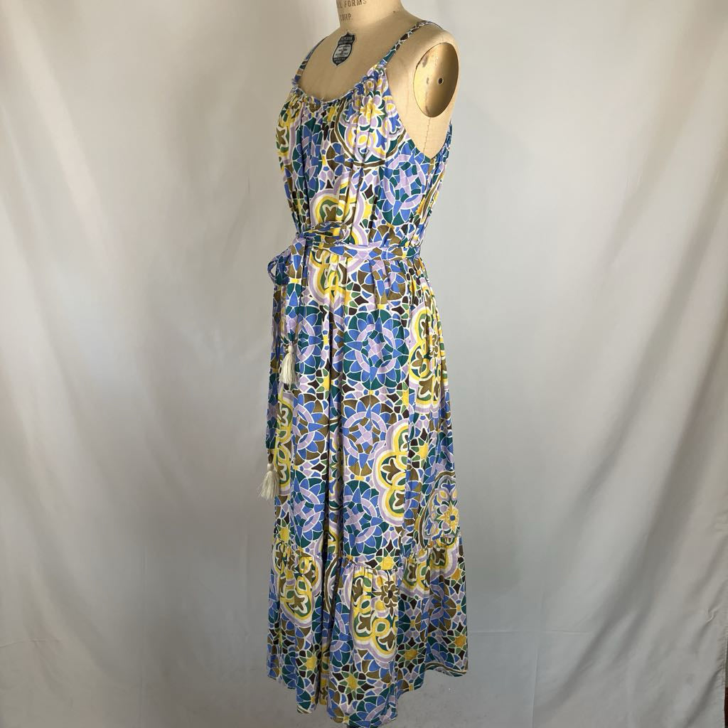 Colorful Spaghetti-Strap Sundress w/ Belt