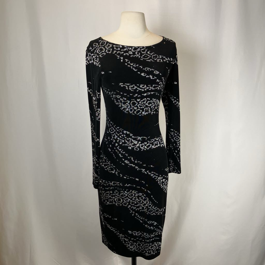 2000s Vintage Cache Black Silver Animal Print